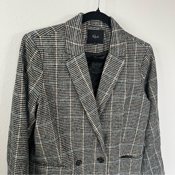 NWOT Rails Cody Houndstooth Check Double Breasted Blazer Sand Ash Women’s Small - Picture 4 of 14